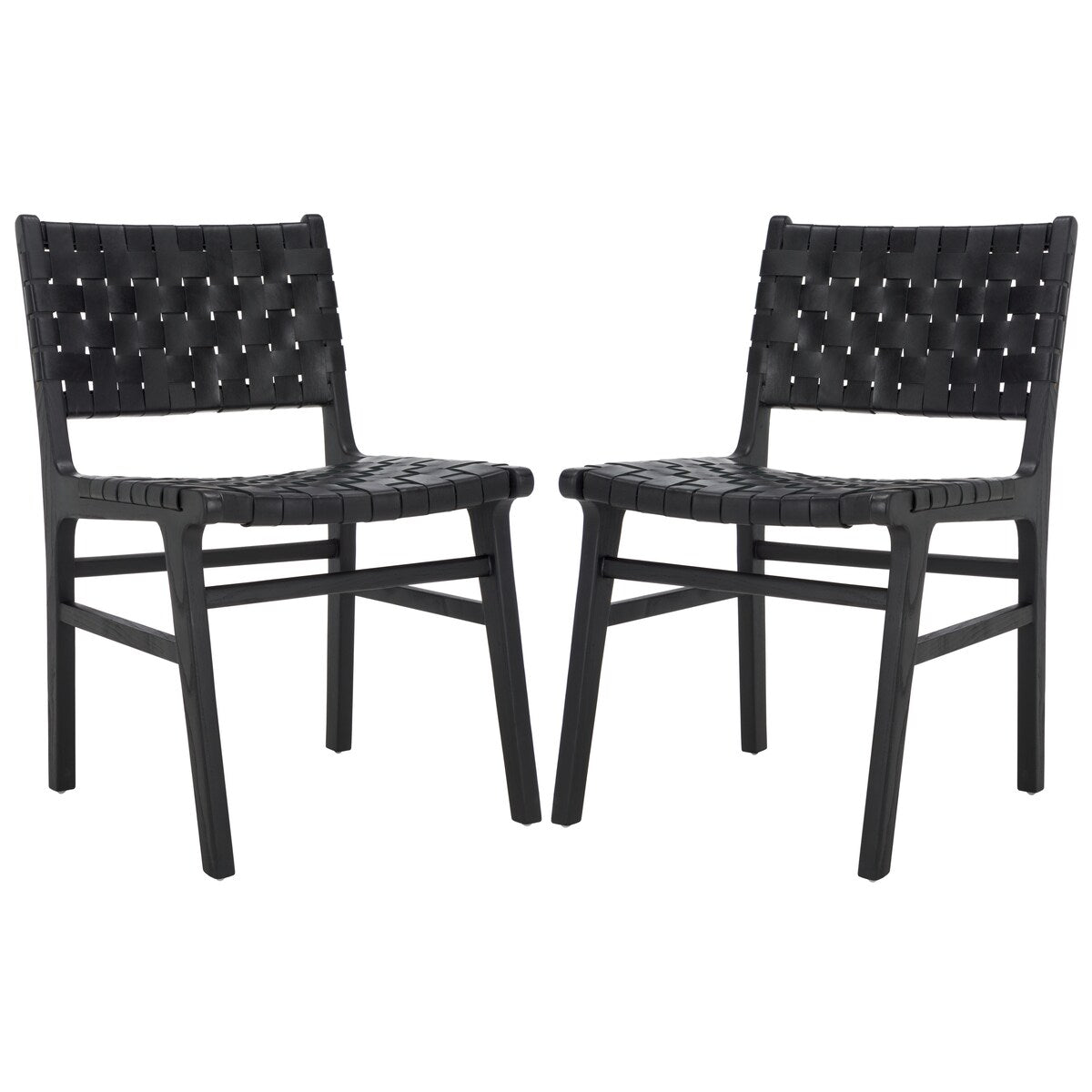 SAFAVIEH Home Taika 18-inch Woven Leather Dining Chair [SET of 2] - 20Wx22Dx33H