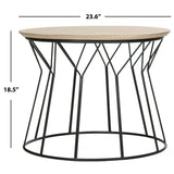 SAFAVIEH Honorat Mid-Century Modern Light Grey / Black End Table - 23.6" x 23.6" x 18.5" - 24Wx24Dx19H