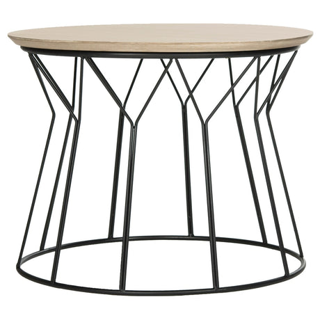 SAFAVIEH Honorat Mid-Century Modern Light Grey / Black End Table - 23.6" x 23.6" x 18.5" - 24Wx24Dx19H