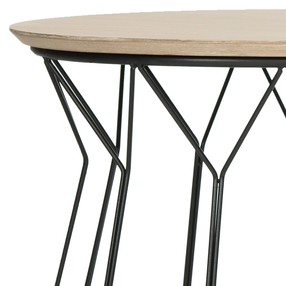 SAFAVIEH Honorat Mid-Century Modern Light Grey / Black End Table - 23.6" x 23.6" x 18.5" - 24Wx24Dx19H