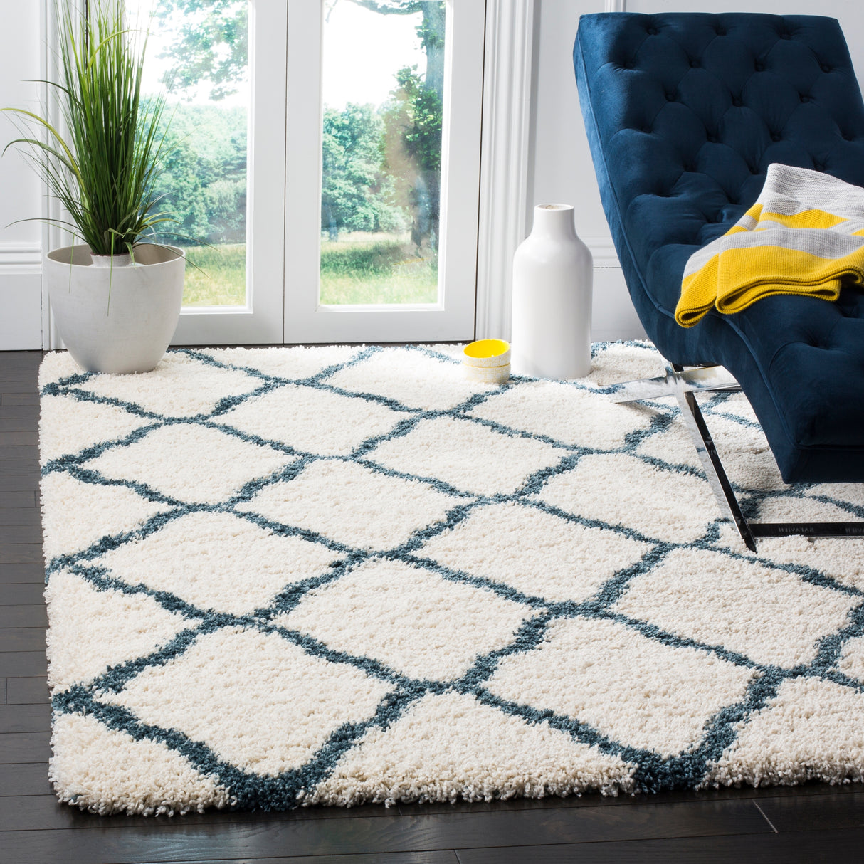 SAFAVIEH Hudson Shag Athena Trellis 2-inch Thick Rug