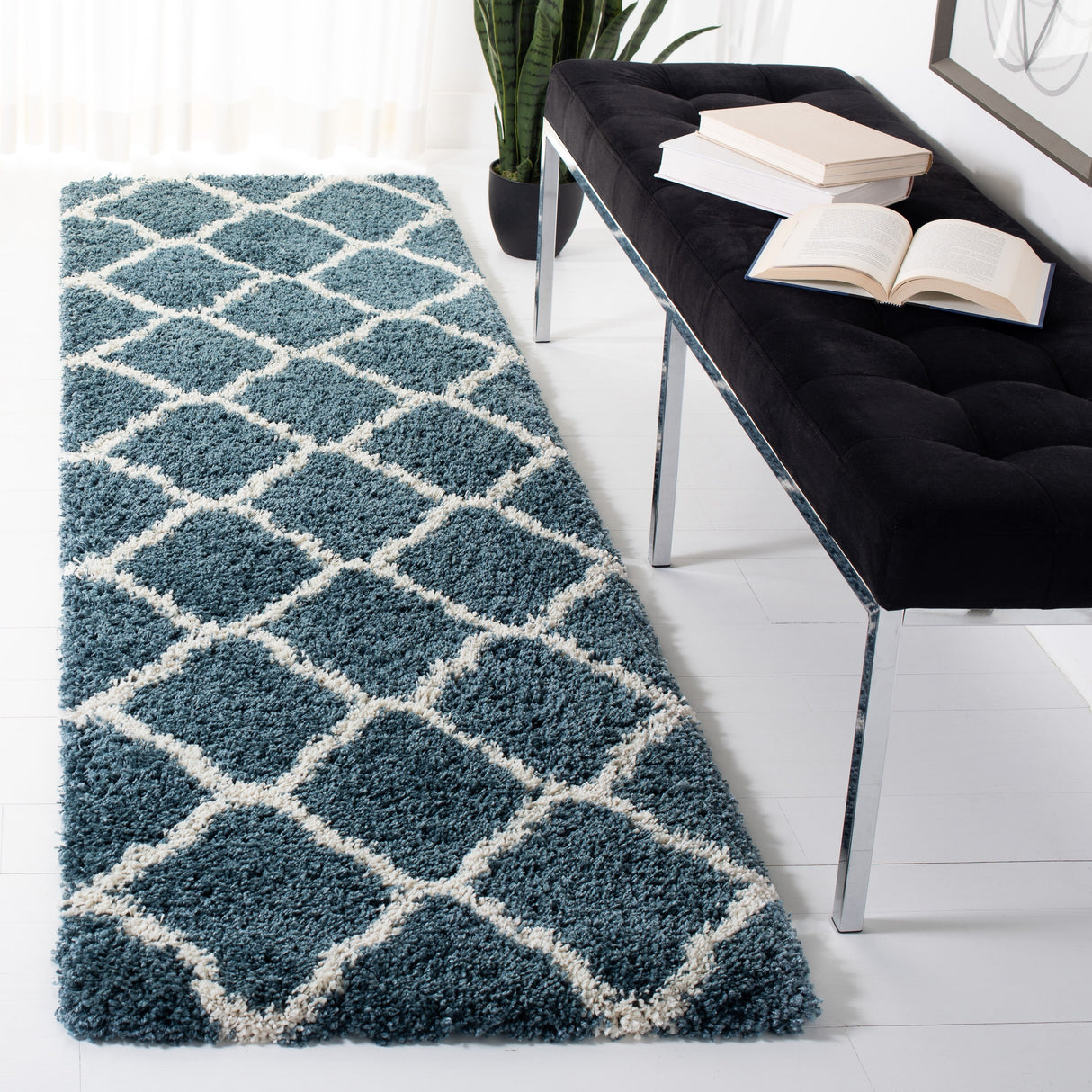 SAFAVIEH Hudson Shag Athena Trellis 2-inch Thick Rug