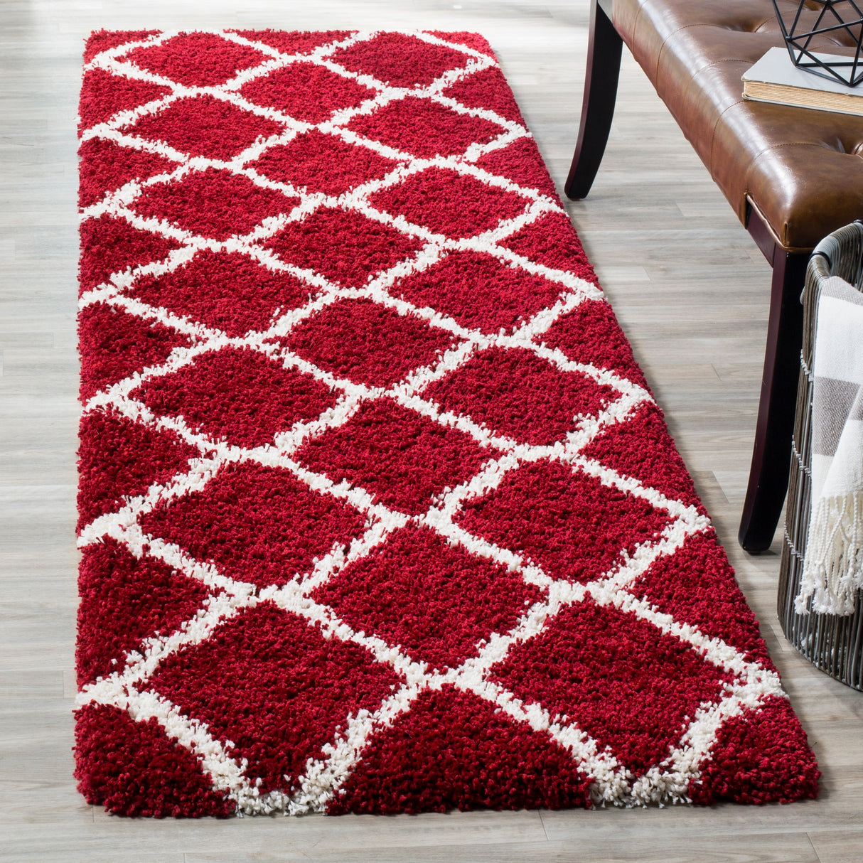 SAFAVIEH Hudson Shag Athena Trellis 2-inch Thick Rug