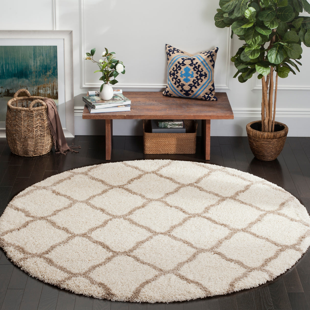 SAFAVIEH Hudson Shag Athena Trellis 2-inch Thick Rug