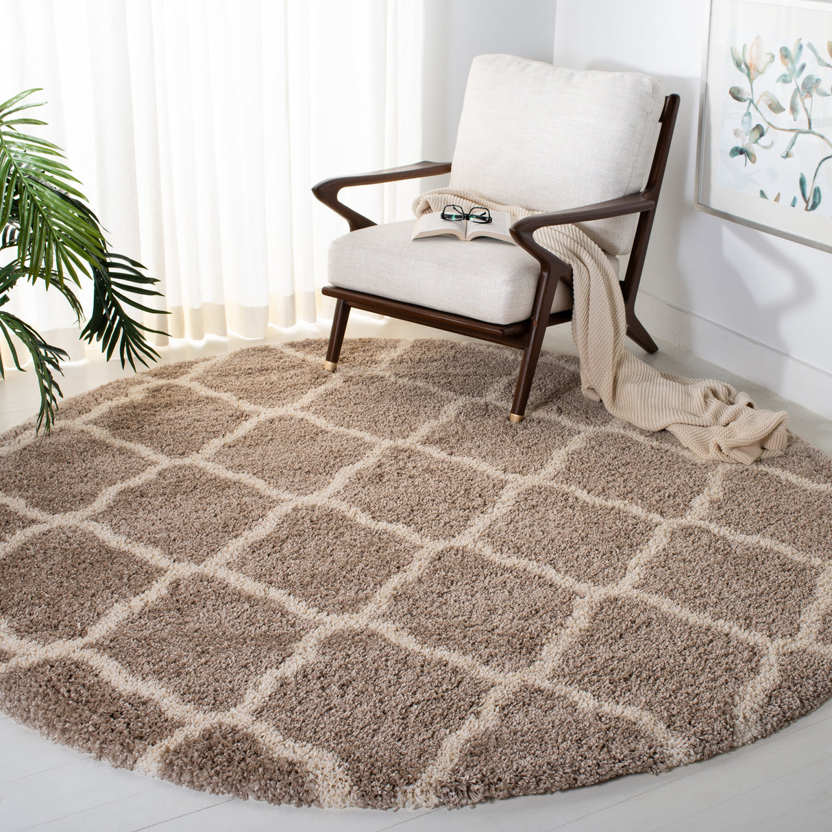 SAFAVIEH Hudson Shag Athena Trellis 2-inch Thick Rug