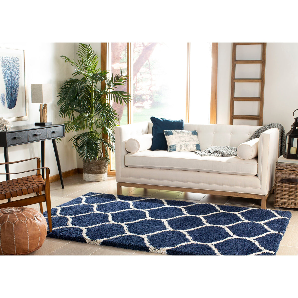 SAFAVIEH Hudson Shag Pushpa Trellis 2-inch Thick Area Rug