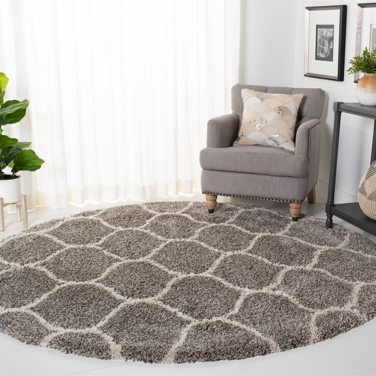 SAFAVIEH Hudson Shag Pushpa Trellis 2-inch Thick Area Rug