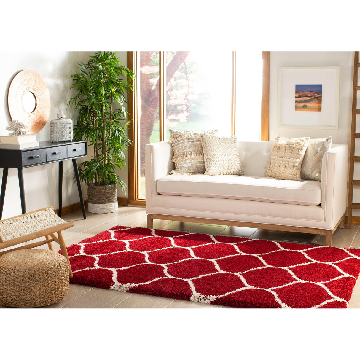 SAFAVIEH Hudson Shag Pushpa Trellis 2-inch Thick Area Rug