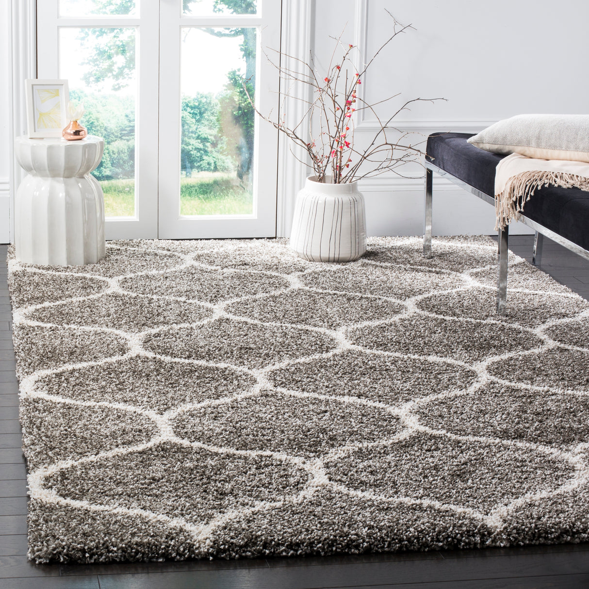 SAFAVIEH Hudson Shag Pushpa Trellis 2-inch Thick Area Rug