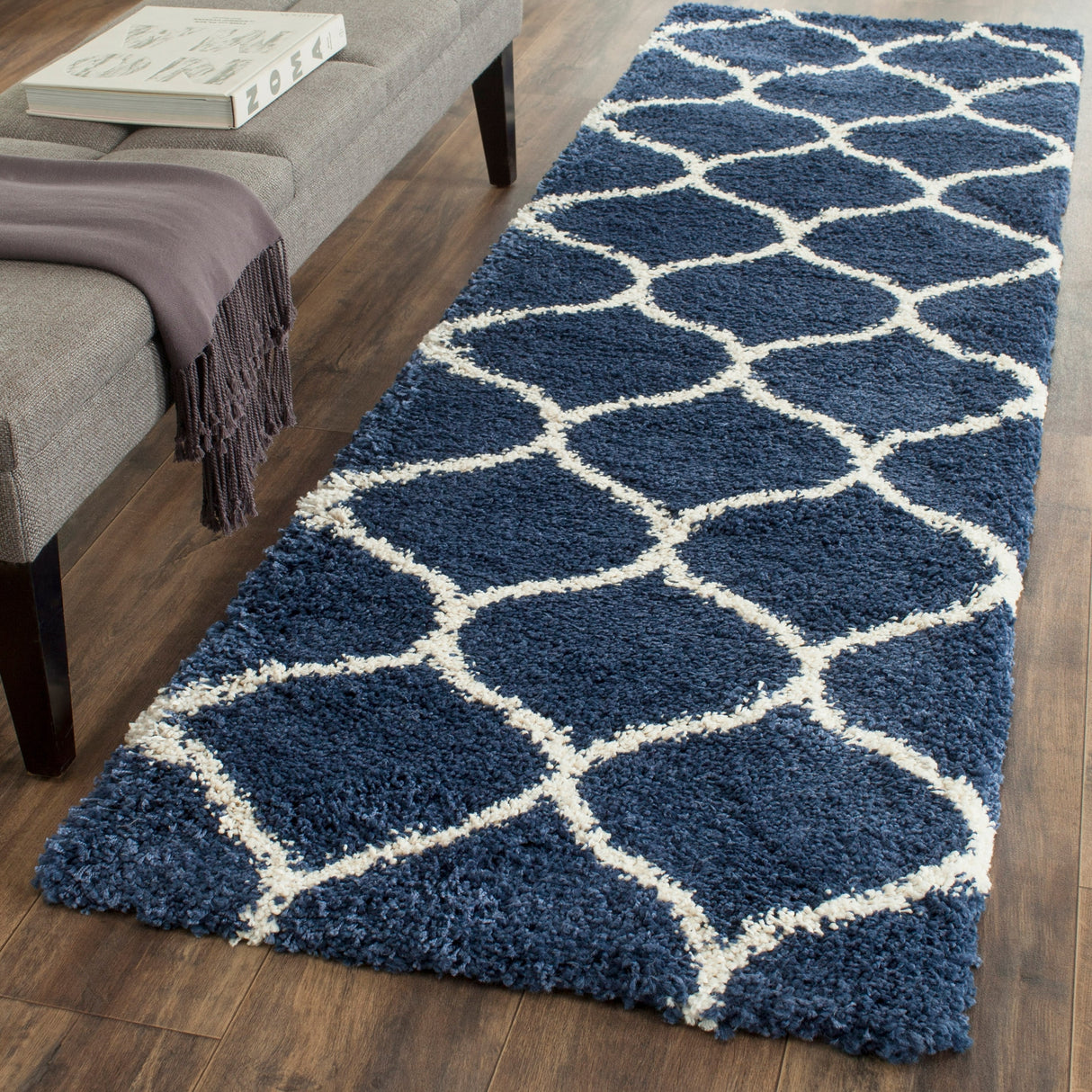 SAFAVIEH Hudson Shag Pushpa Trellis 2-inch Thick Area Rug