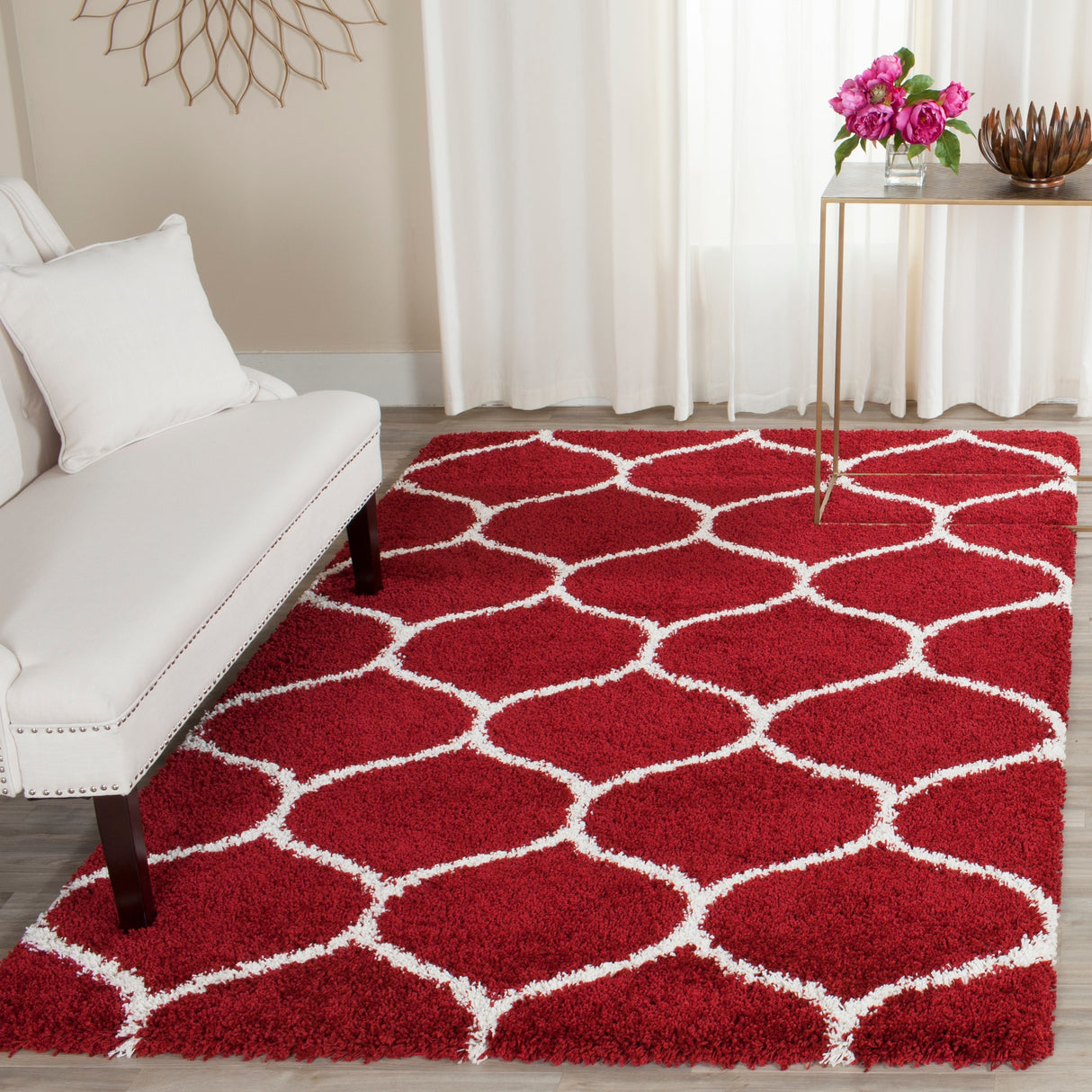 SAFAVIEH Hudson Shag Pushpa Trellis 2-inch Thick Area Rug