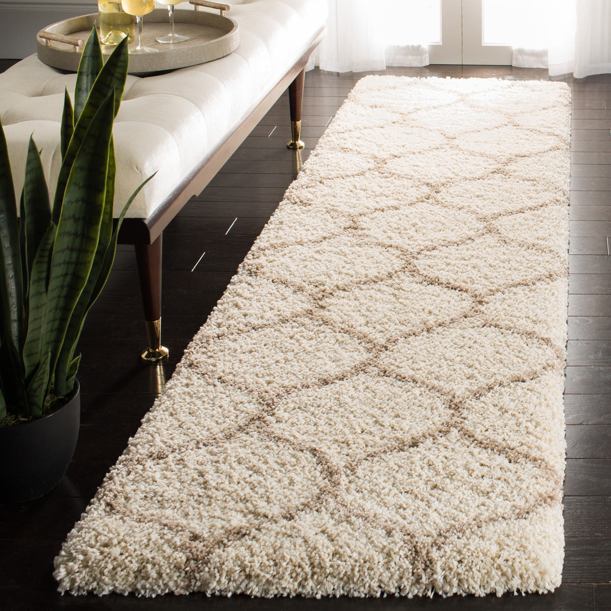 SAFAVIEH Hudson Shag Pushpa Trellis 2-inch Thick Area Rug