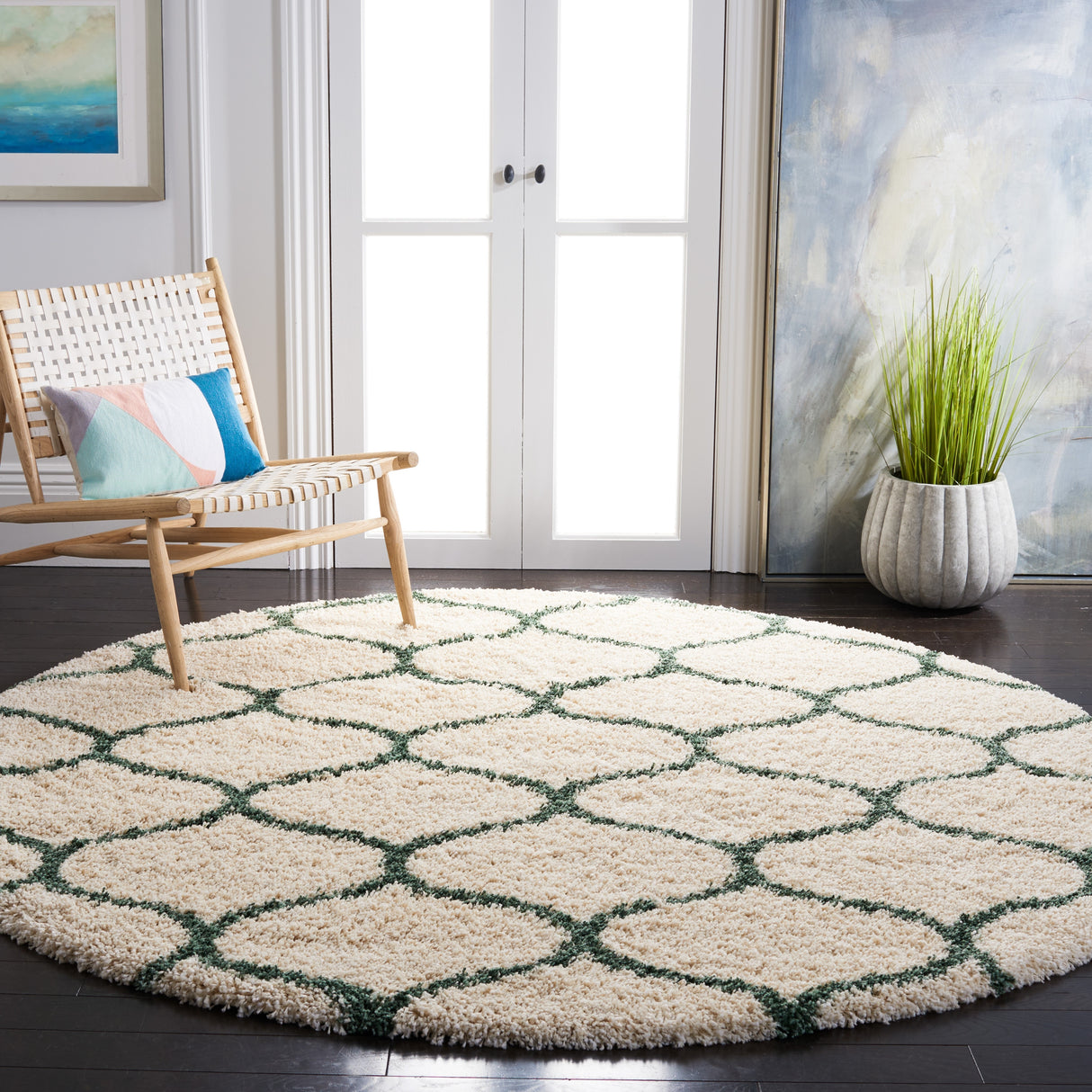 SAFAVIEH Hudson Shag Pushpa Trellis 2-inch Thick Area Rug