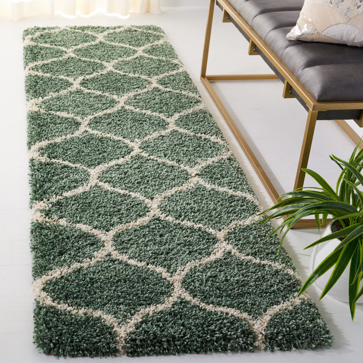 SAFAVIEH Hudson Shag Pushpa Trellis 2-inch Thick Area Rug