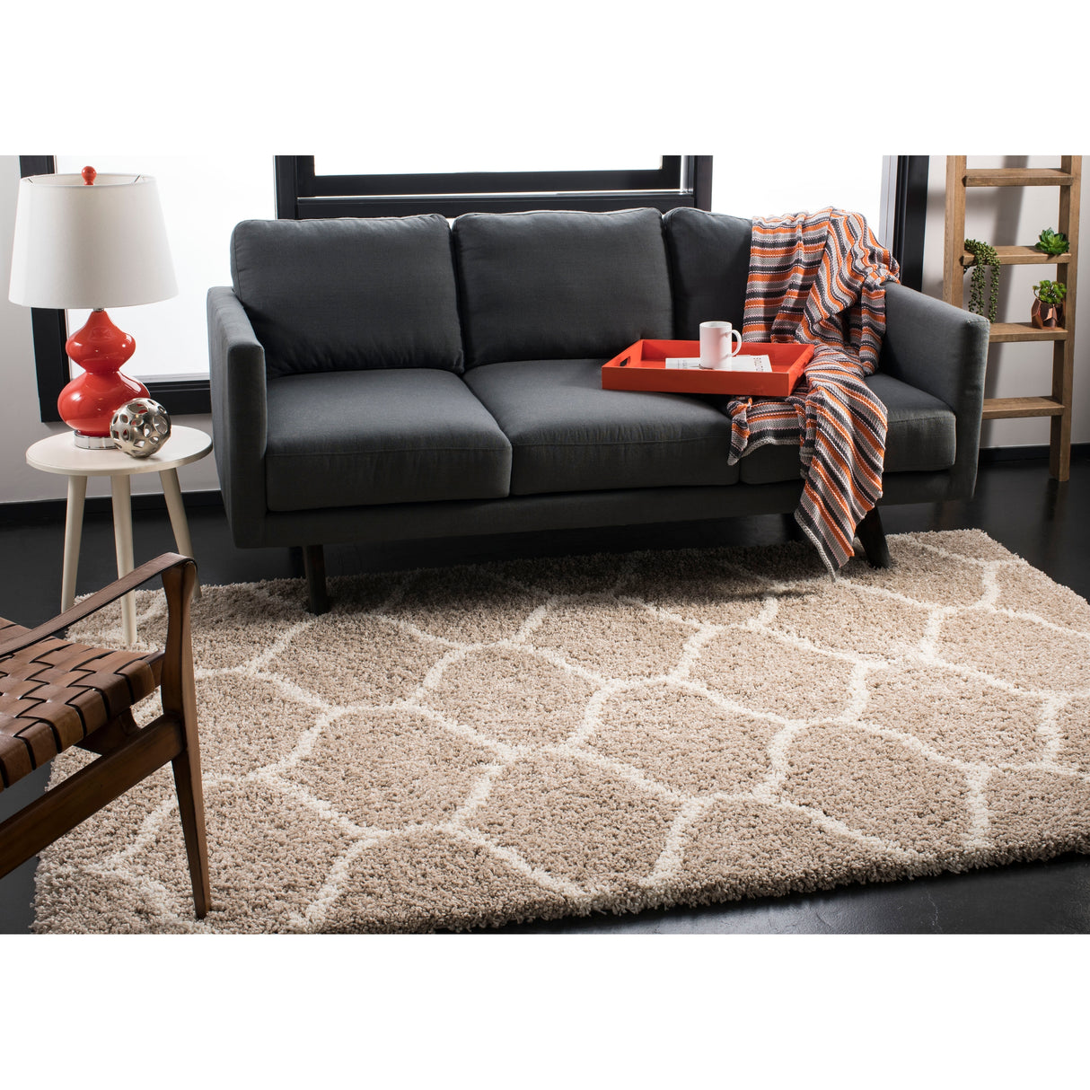 SAFAVIEH Hudson Shag Pushpa Trellis 2-inch Thick Area Rug