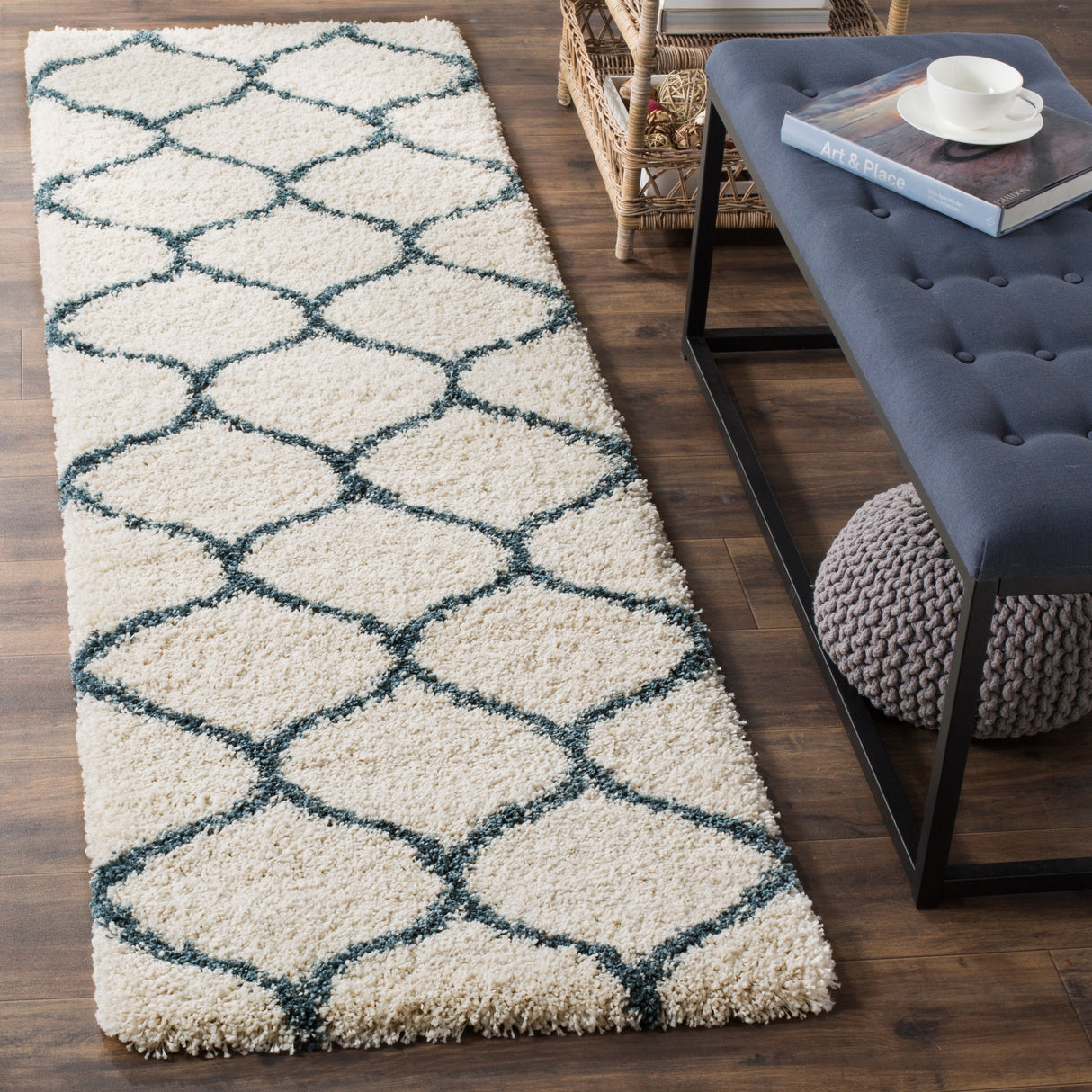 SAFAVIEH Hudson Shag Pushpa Trellis 2-inch Thick Area Rug