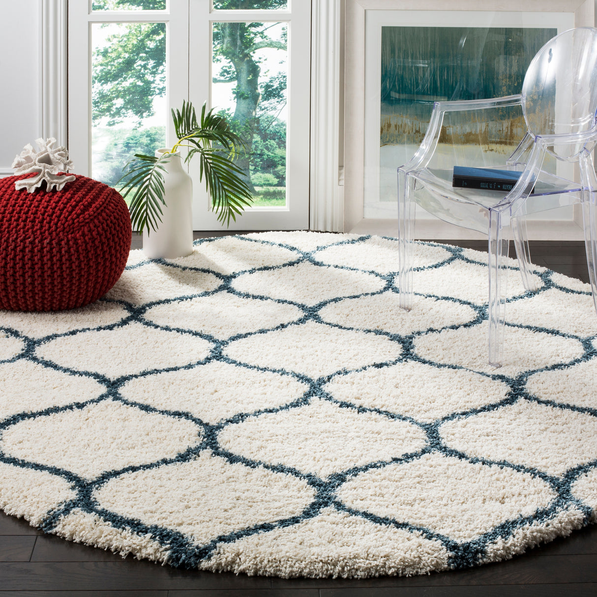 SAFAVIEH Hudson Shag Pushpa Trellis 2-inch Thick Area Rug