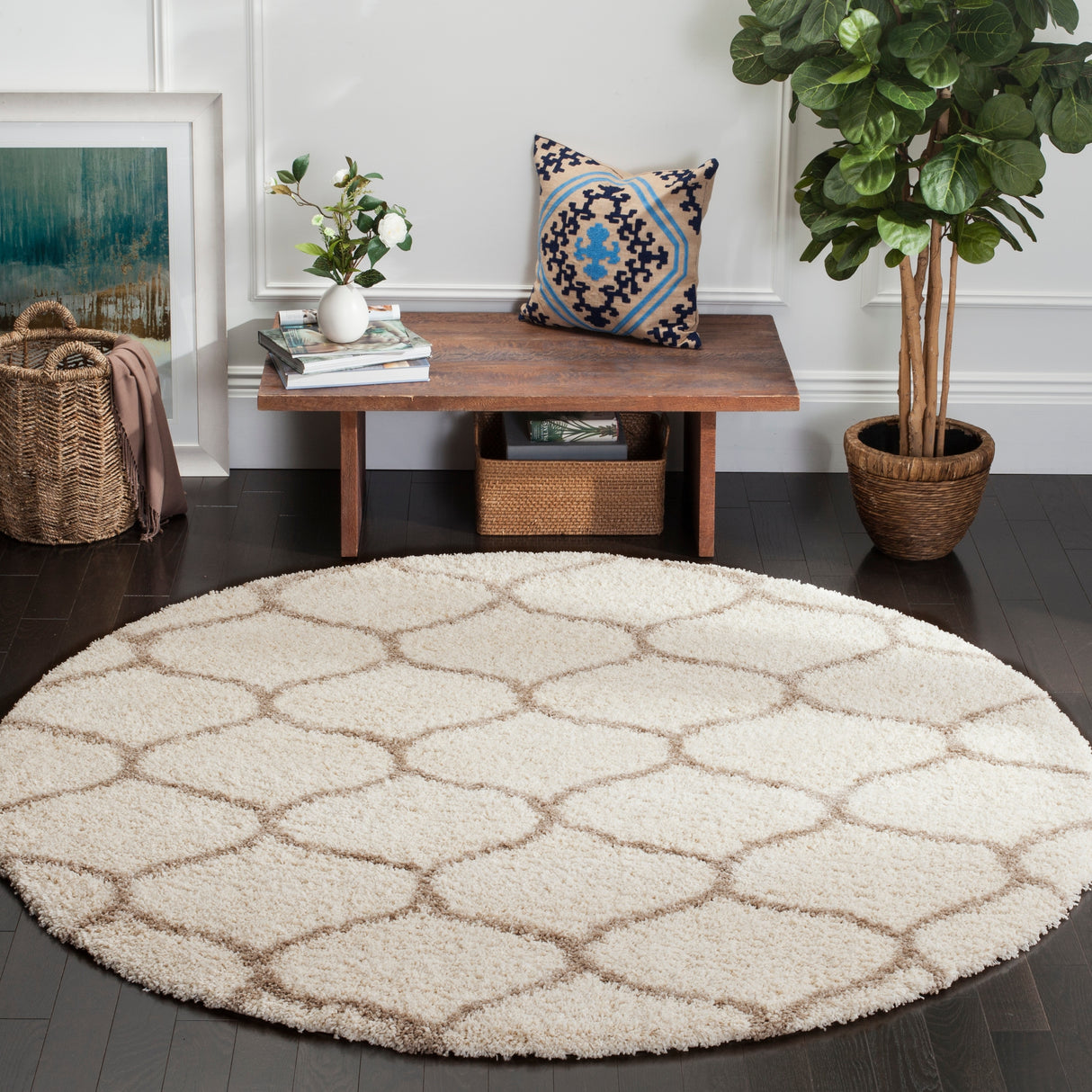 SAFAVIEH Hudson Shag Pushpa Trellis 2-inch Thick Area Rug