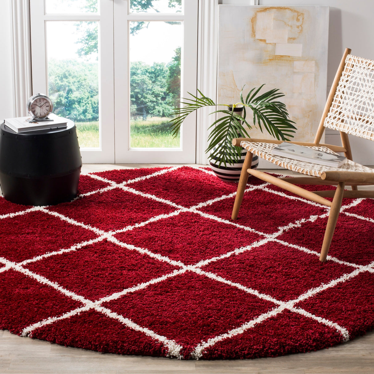 SAFAVIEH Hudson Shag Raili Diamond Trellis 2-inch Thick Rug