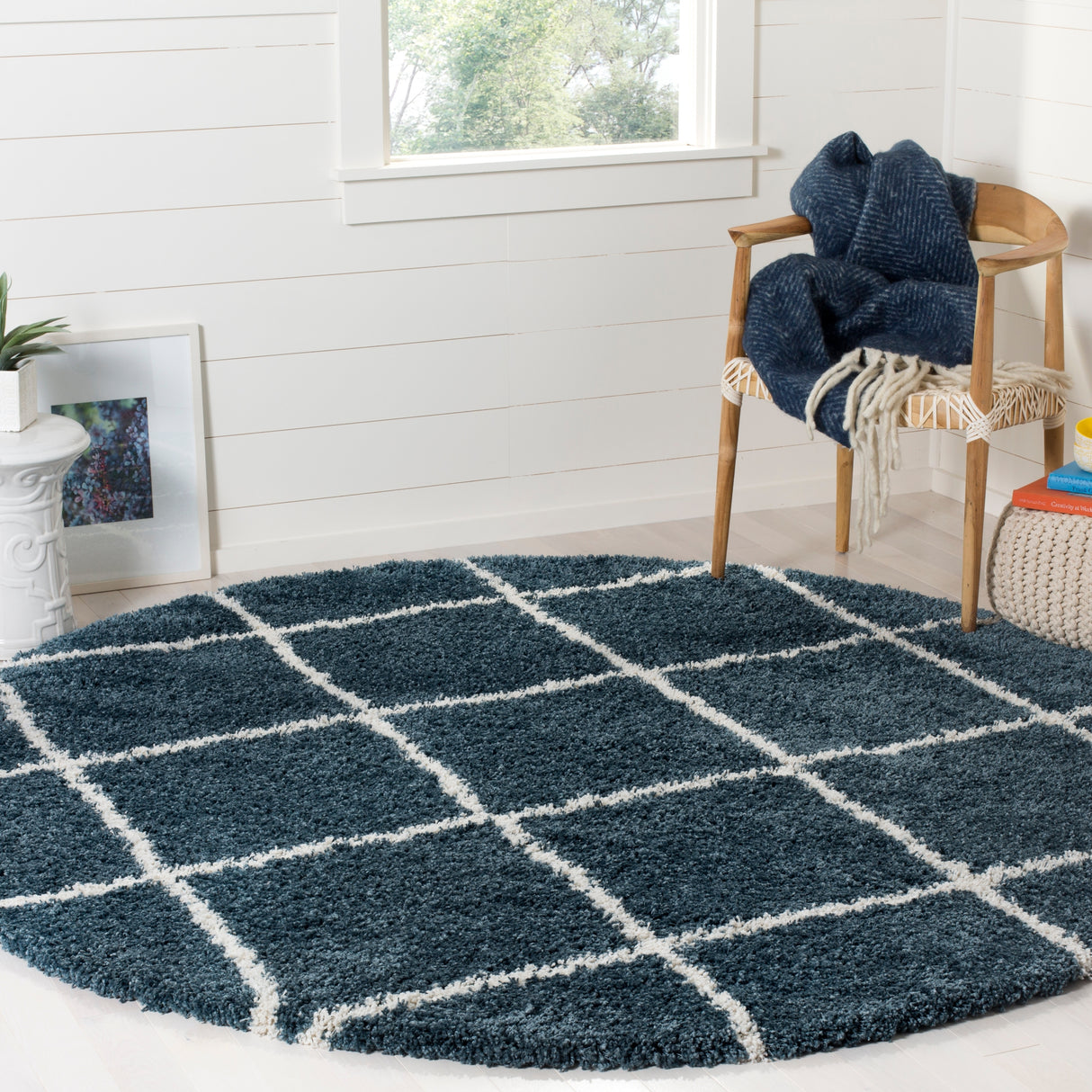 SAFAVIEH Hudson Shag Raili Diamond Trellis 2-inch Thick Rug