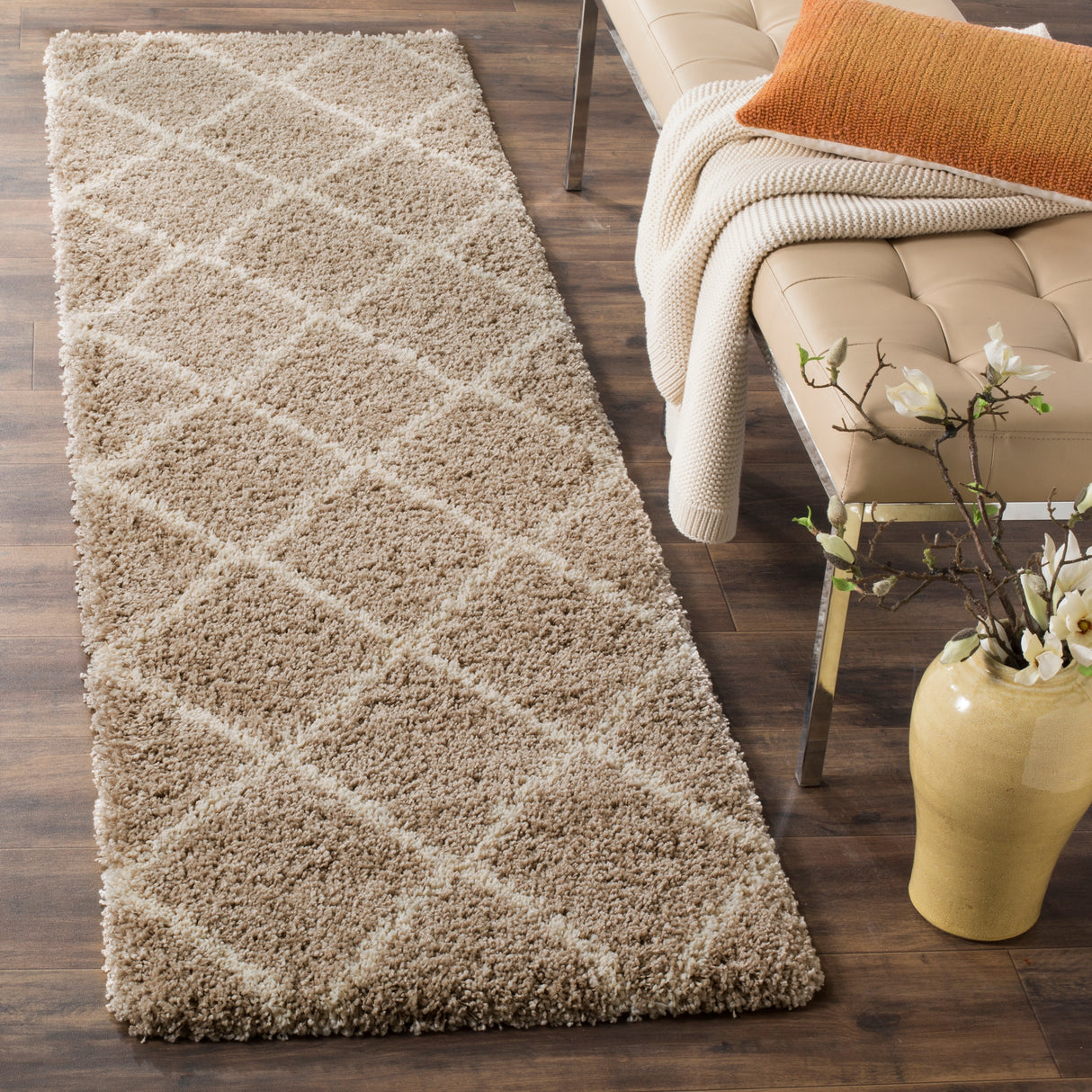 SAFAVIEH Hudson Shag Raili Diamond Trellis 2-inch Thick Rug