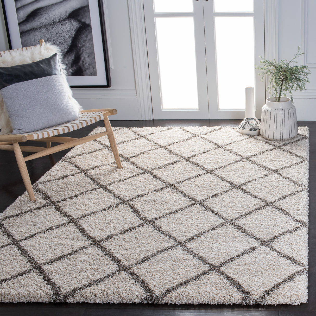 SAFAVIEH Hudson Shag Sherree Trellis 2-inch Thick Rug