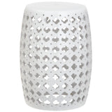 SAFAVIEH Idell White Ceramic Decorative Garden Stool