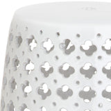 SAFAVIEH Idell White Ceramic Decorative Garden Stool