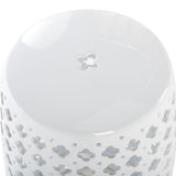 SAFAVIEH Idell White Ceramic Decorative Garden Stool