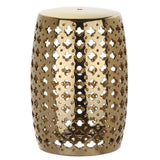 SAFAVIEH Idell White Ceramic Decorative Garden Stool