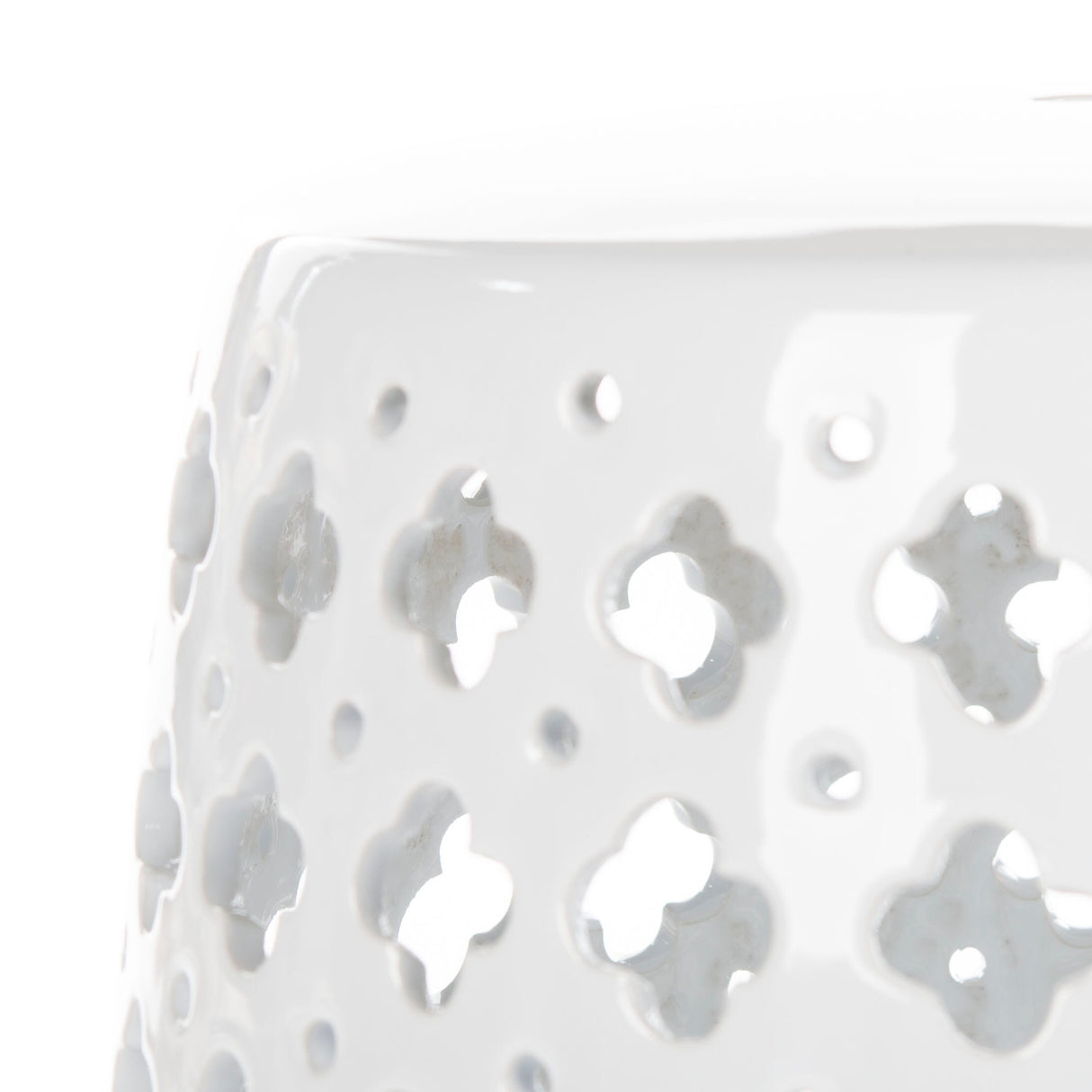 SAFAVIEH Idell White Ceramic Decorative Garden Stool