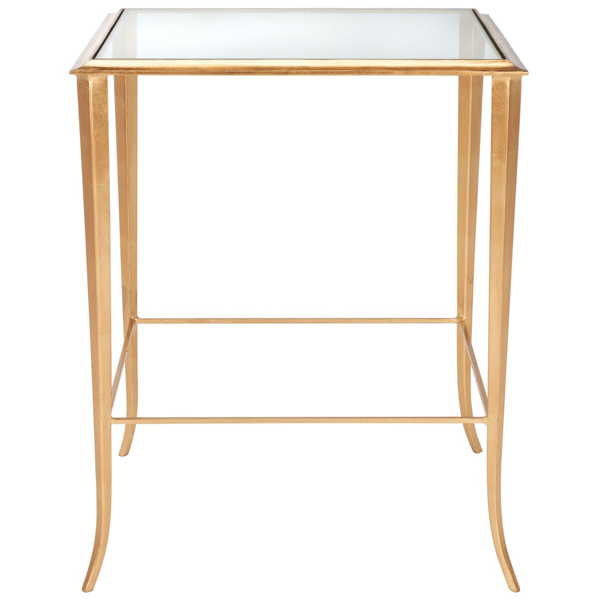 SAFAVIEH Illa Hidden Treasures Glass Top Brass Accent Table - 17" x 19.3" x 23.7" - 17Wx19Dx24H