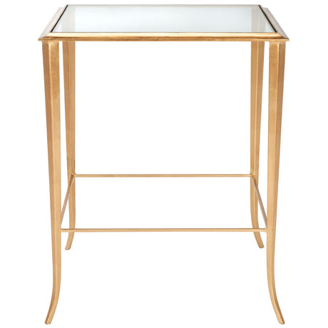 SAFAVIEH Illa Hidden Treasures Glass Top Brass Accent Table - 17" x 19.3" x 23.7" - 17Wx19Dx24H