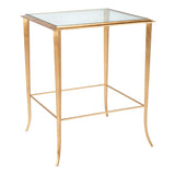 SAFAVIEH Illa Hidden Treasures Glass Top Brass Accent Table - 17" x 19.3" x 23.7" - 17Wx19Dx24H