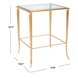 SAFAVIEH Illa Hidden Treasures Glass Top Brass Accent Table - 17" x 19.3" x 23.7" - 17Wx19Dx24H