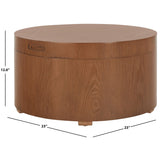 SAFAVIEH Ioana Round Tray Top Coffee Table with Storage - 23" L x 23" D x 13" H - 23Wx23Dx13H