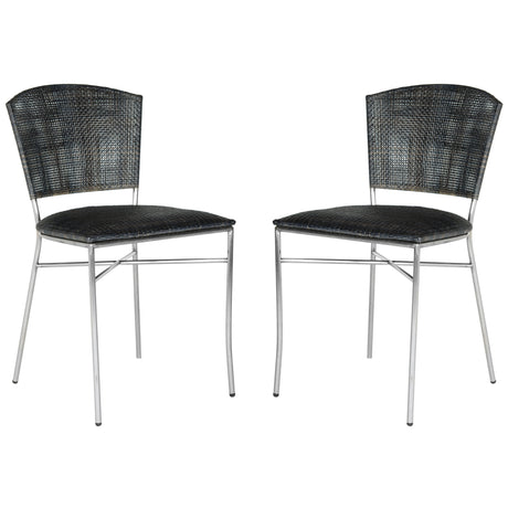 SAFAVIEH Iroda Black Dining Chair (Set of 2) - 17.5"x21.8"x33.3" - 18Wx22Dx33H