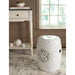 SAFAVIEH Irsila Flower White Drum Ceramic Decorative Garden Stool