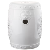 SAFAVIEH Irsila Flower White Drum Ceramic Decorative Garden Stool