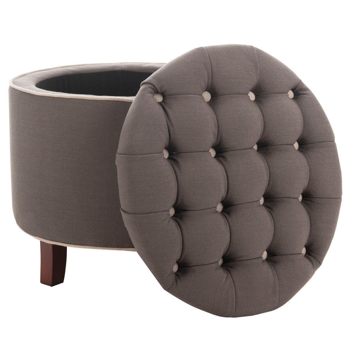 SAFAVIEH Ivette Grey Storage Ottoman