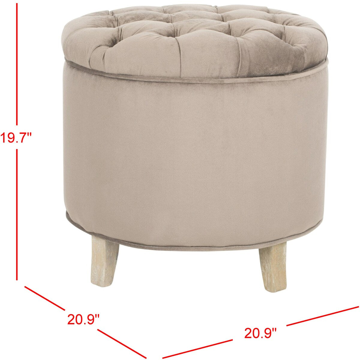 SAFAVIEH Ivette Grey Storage Ottoman