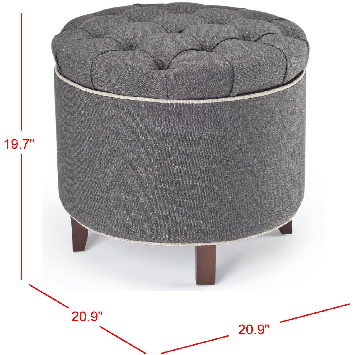 SAFAVIEH Ivette Grey Storage Ottoman