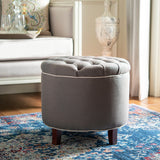 SAFAVIEH Ivette Grey Storage Ottoman