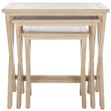 SAFAVIEH Izabela Antiqued White Birch Nesting Tables (Set of 3) - 24.4" x 16.5" x 23.8" - 24Wx17Dx24H