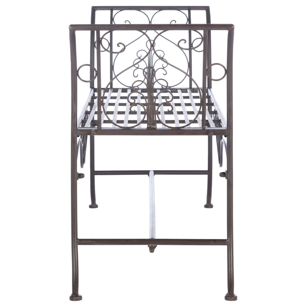 SAFAVIEH Izabella Victorian Wrought Iron 51-inch Outdoor Garden Bench - 51 In. W x 16 In. D x 27 In. H - 51Wx16Dx27H