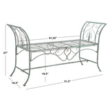 SAFAVIEH Izabella Victorian Wrought Iron 51-inch Outdoor Garden Bench - 51 In. W x 16 In. D x 27 In. H - 51Wx16Dx27H