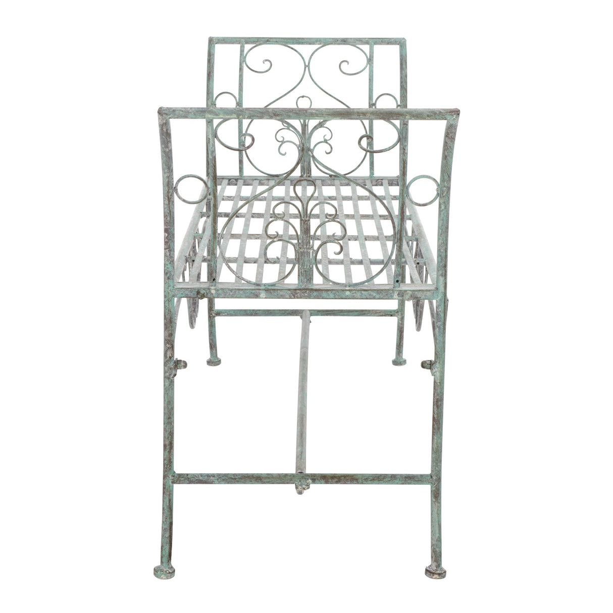 SAFAVIEH Izabella Victorian Wrought Iron 51-inch Outdoor Garden Bench - 51 In. W x 16 In. D x 27 In. H - 51Wx16Dx27H