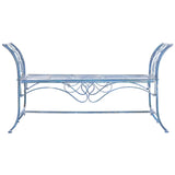 SAFAVIEH Izabella Victorian Wrought Iron 51-inch Outdoor Garden Bench - 51 In. W x 16 In. D x 27 In. H - 51Wx16Dx27H