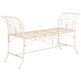 SAFAVIEH Izabella Victorian Wrought Iron 51-inch Outdoor Garden Bench - 51 In. W x 16 In. D x 27 In. H - 51Wx16Dx27H