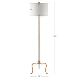 SAFAVIEH Izola Floor Lamp - 15" x 15" x 61" - Antique Gold - 15Wx15Dx61H